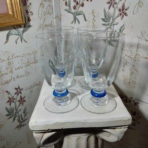 Cobalt Blue ring juice drinking glasses